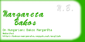margareta bakos business card